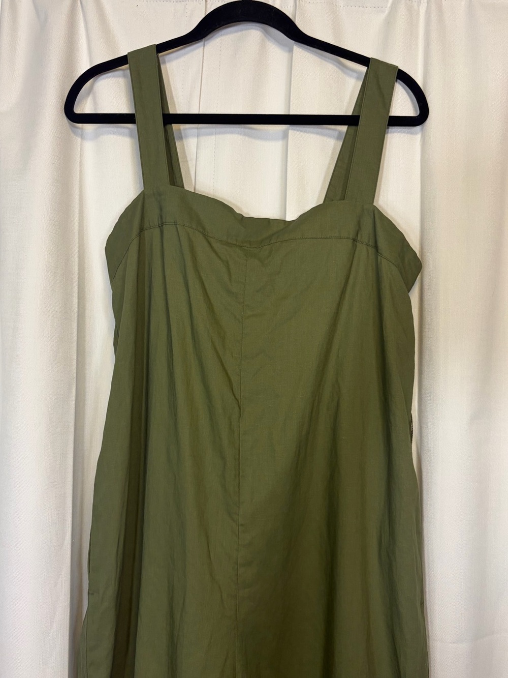 NWT Uniqulo U Linen Blend Jumpsuit in Olive Green. Size Large. Retail $60 - Picture 5 of 13